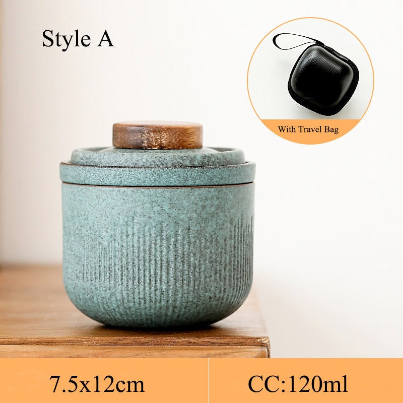 TEA SET | Gaiwan| Ideal Travel Gift | Modern Tea Jars | Tea Ceremony  Car Travel Kungfu Tea Set With 1 Pot And 1 Cup - acacuss