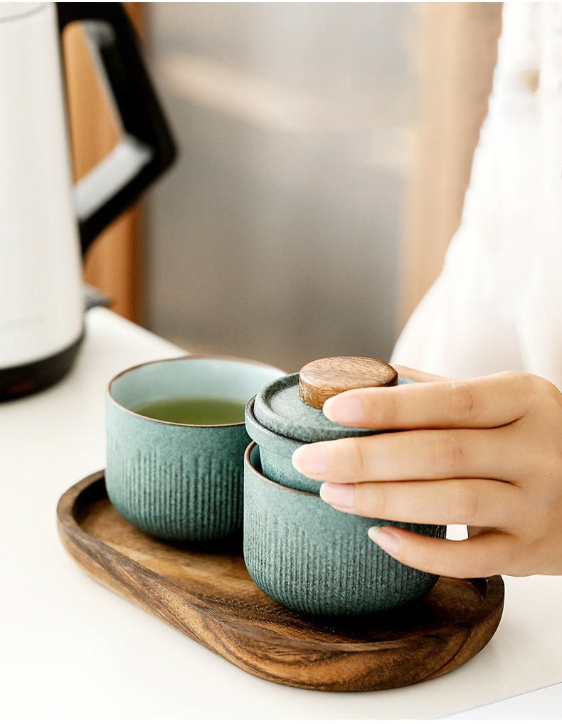TEA SET | Gaiwan| Ideal Travel Gift | Modern Tea Jars | Tea Ceremony  Car Travel Kungfu Tea Set With 1 Pot And 1 Cup - acacuss