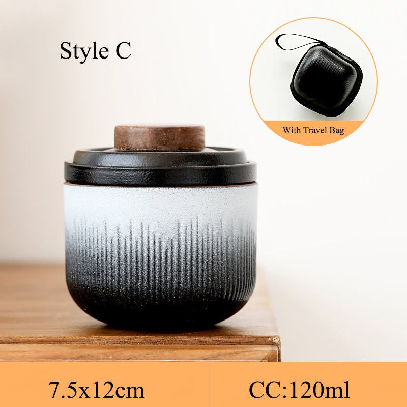 TEA SET | Gaiwan| Ideal Travel Gift | Modern Tea Jars | Tea Ceremony  Car Travel Kungfu Tea Set With 1 Pot And 1 Cup - acacuss