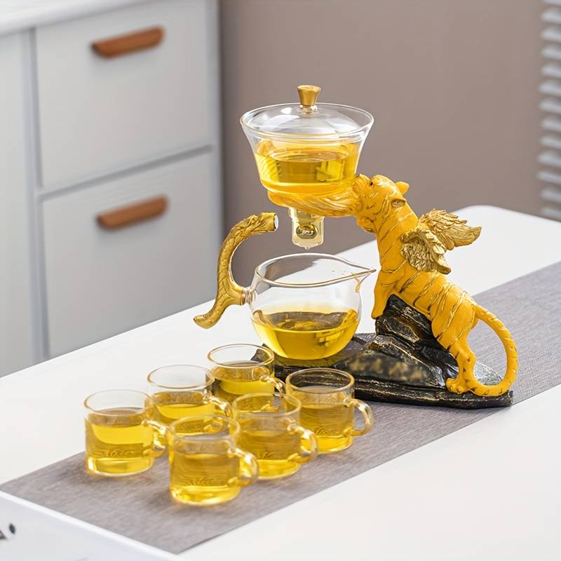 TIGER chinese tea set with Loose leaf tea infuser acacuss