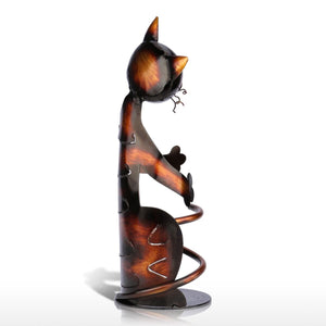 TOOARTS Cat Wine Rack Wine Holder Table Shelf Metal Practical Sculpture Wine Stand Storage Home Decoration Interior Crafts Gifts acacuss