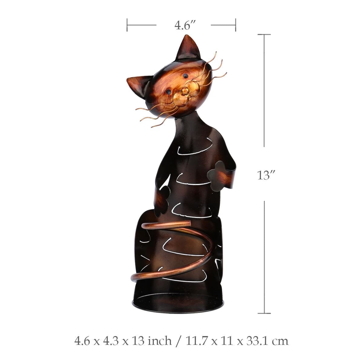 TOOARTS Cat Wine Rack Wine Holder Table Shelf Metal Practical Sculpture Wine Stand Storage Home Decoration Interior Crafts Gifts acacuss