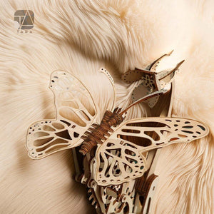 Tada DIY 3D Wooden Puzzle Mechanical Butterfly Model Building Block Kits Assembly Toy Birthday Gift For Kids Adult Home Decor acacuss