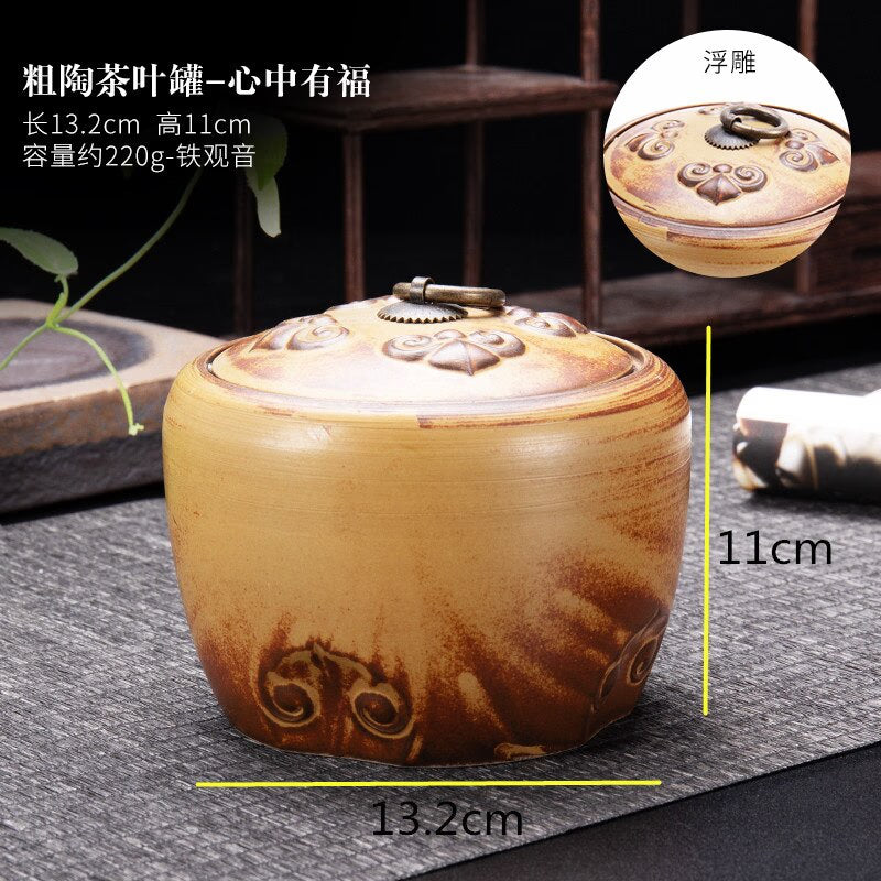 Tea Caddy Ceramic Jar Moisture-proof Sealed Tank Tea Box Candy Jar Storage Tank Tea Container Home Decorative Jars Tea Organizer acacuss