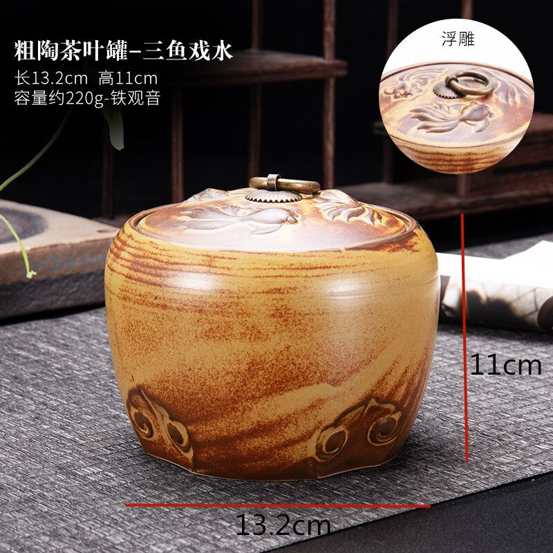Tea Caddy Ceramic Jar Moisture-proof Sealed Tank Tea Box Candy Jar Storage Tank Tea Container Home Decorative Jars Tea Organizer acacuss