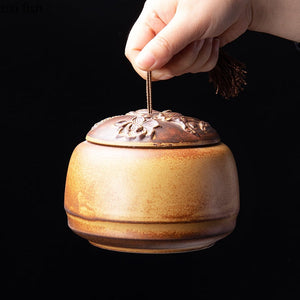 Tea Caddy Ceramic Jar Moisture-proof Sealed Tank Tea Box Candy Jar Storage Tank Tea Container Home Decorative Jars Tea Organizer acacuss