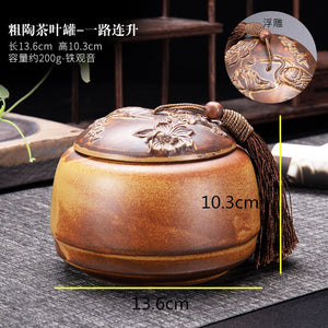 Tea Caddy Ceramic Jar Moisture-proof Sealed Tank Tea Box Candy Jar Storage Tank Tea Container Home Decorative Jars Tea Organizer acacuss
