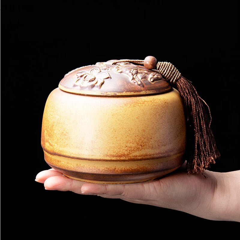Tea Caddy Ceramic Jar Moisture-proof Sealed Tank Tea Box Candy Jar Storage Tank Tea Container Home Decorative Jars Tea Organizer acacuss