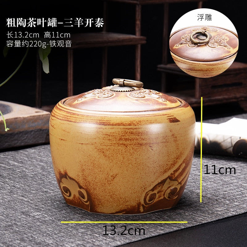 Tea Caddy Ceramic Jar Moisture-proof Sealed Tank Tea Box Candy Jar Storage Tank Tea Container Home Decorative Jars Tea Organizer acacuss