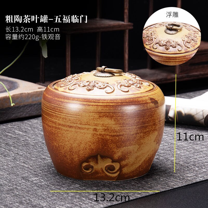 Tea Caddy Ceramic Jar Moisture-proof Sealed Tank Tea Box Candy Jar Storage Tank Tea Container Home Decorative Jars Tea Organizer acacuss