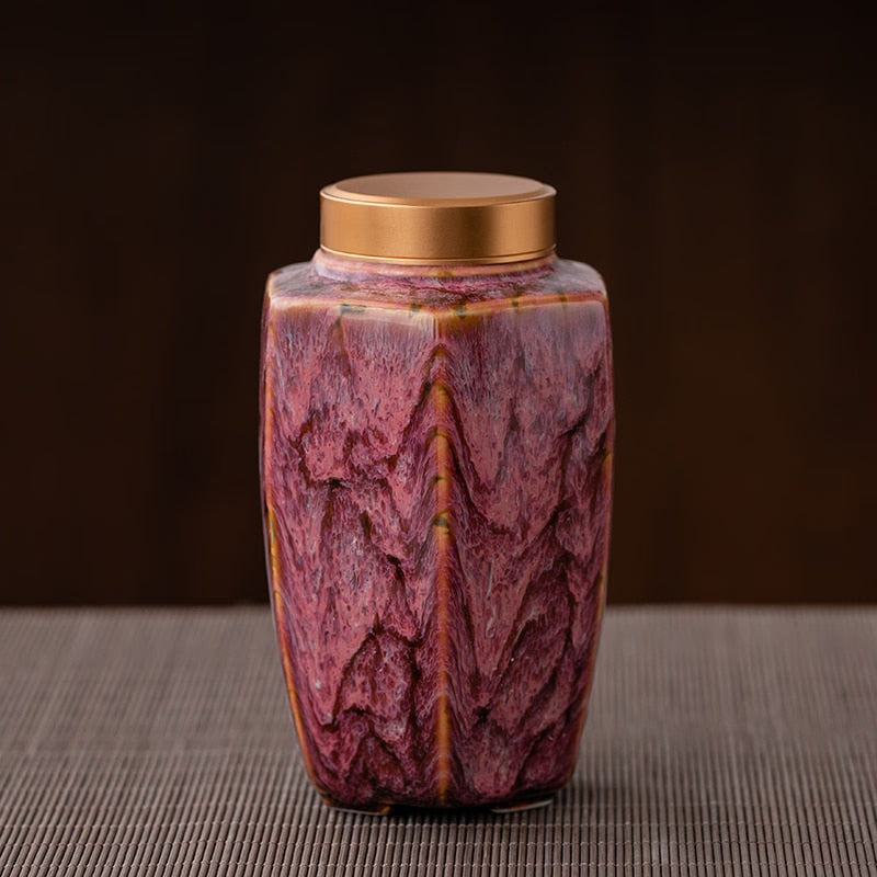 Tea Caddy Ceramic Jar Sealed Jar Moisture-proof Storage Tank Tea Box Tea Organizer Sugar Bowl Food Container Decorative Jars acacuss