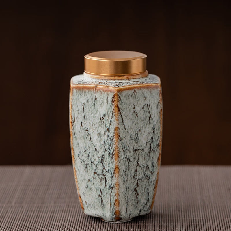 Tea Caddy Ceramic Jar Sealed Jar Moisture-proof Storage Tank Tea Box Tea Organizer Sugar Bowl Food Container Decorative Jars acacuss