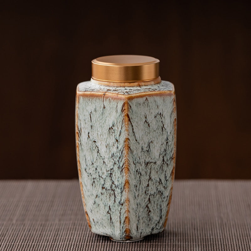 Tea Caddy Ceramic Jar Sealed Jar Moisture-proof Storage Tank Tea Box Tea Organizer Sugar Bowl Food Container Decorative Jars acacuss
