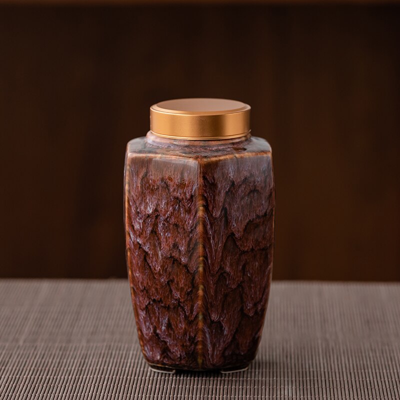 Tea Caddy Ceramic Jar Sealed Jar Moisture-proof Storage Tank Tea Box Tea Organizer Sugar Bowl Food Container Decorative Jars acacuss