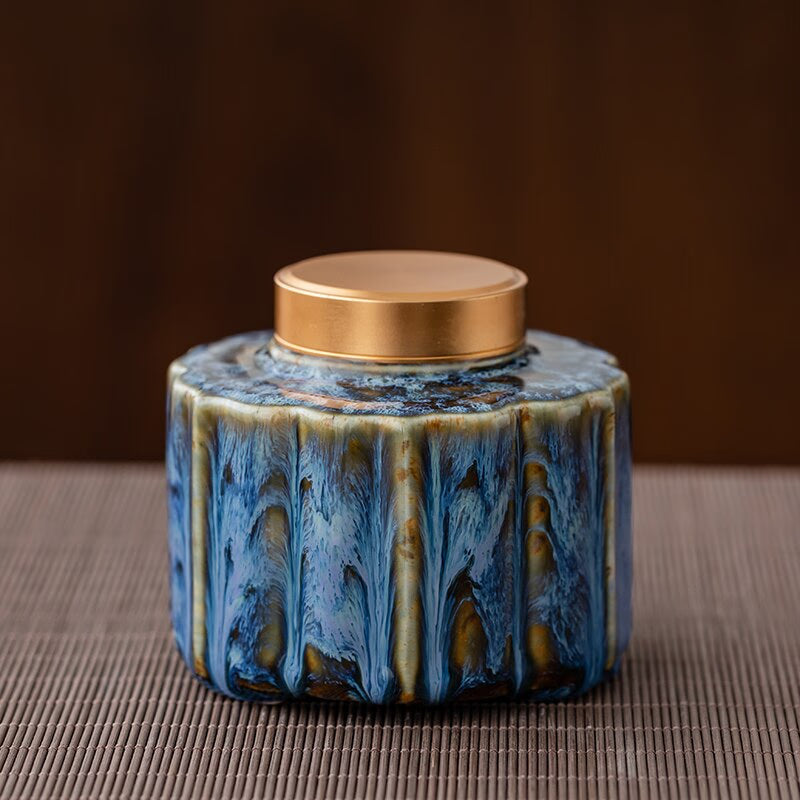 Tea Caddy Ceramic Jar Sealed Jar Moisture-proof Storage Tank Tea Box Tea Organizer Sugar Bowl Food Container Decorative Jars acacuss