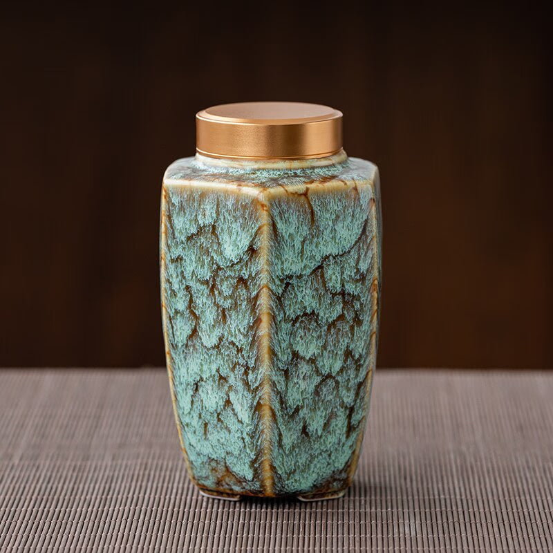 Tea Caddy Ceramic Jar Sealed Jar Moisture-proof Storage Tank Tea Box Tea Organizer Sugar Bowl Food Container Decorative Jars acacuss