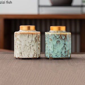 Tea Caddy Ceramic Jar Sealed Jar Moisture-proof Storage Tank Tea Box Tea Organizer Sugar Bowl Food Container Decorative Jars acacuss