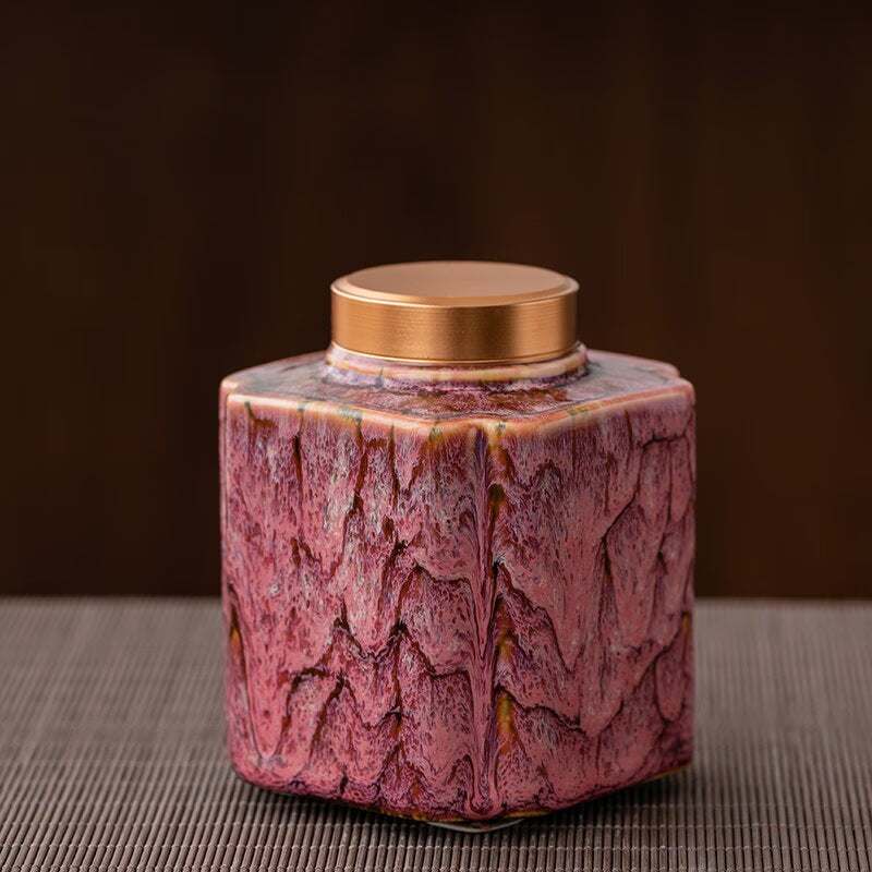 Tea Caddy Ceramic Jar Sealed Jar Moisture-proof Storage Tank Tea Box Tea Organizer Sugar Bowl Food Container Decorative Jars acacuss