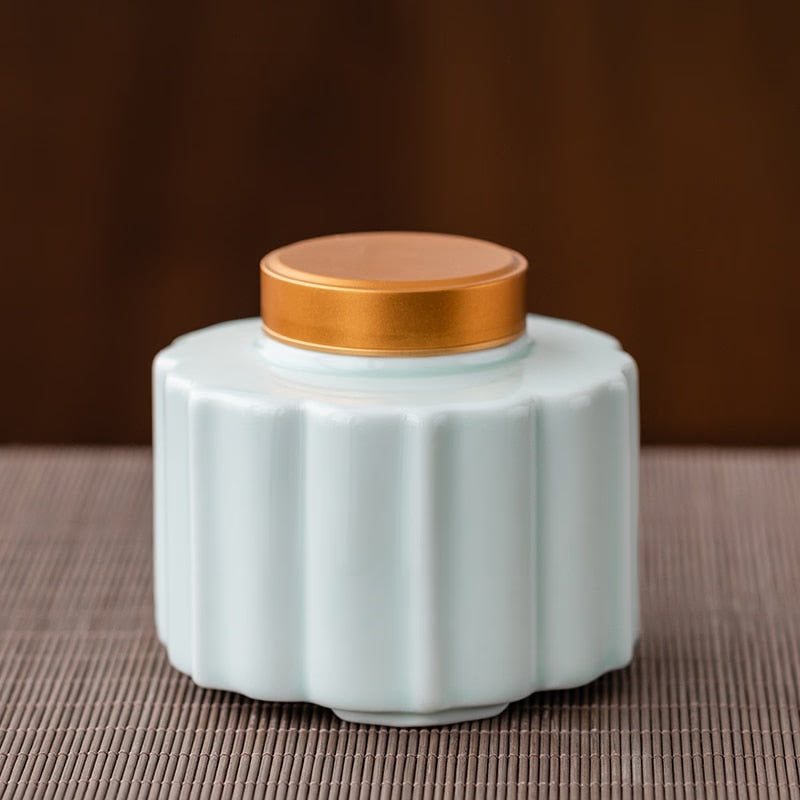 Tea Caddy Ceramic Jar Sealed Jar Moisture-proof Storage Tank Tea Box Tea Organizer Sugar Bowl Food Container Decorative Jars acacuss