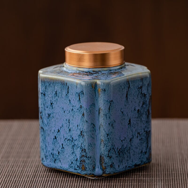 Tea Caddy Ceramic Jar Sealed Jar Moisture-proof Storage Tank Tea Box Tea Organizer Sugar Bowl Food Container Decorative Jars acacuss