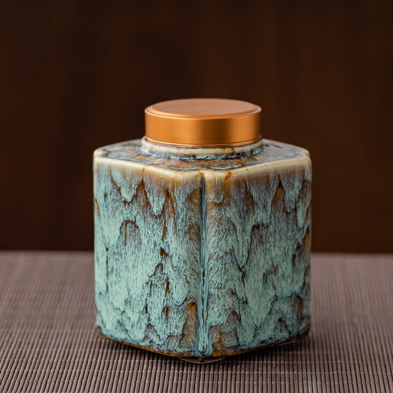 Tea Caddy Ceramic Jar Sealed Jar Moisture-proof Storage Tank Tea Box Tea Organizer Sugar Bowl Food Container Decorative Jars acacuss