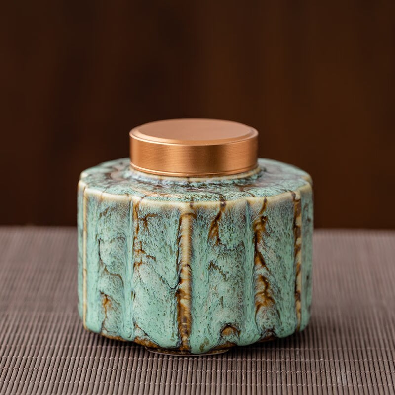 Tea Caddy Ceramic Jar Sealed Jar Moisture-proof Storage Tank Tea Box Tea Organizer Sugar Bowl Food Container Decorative Jars acacuss