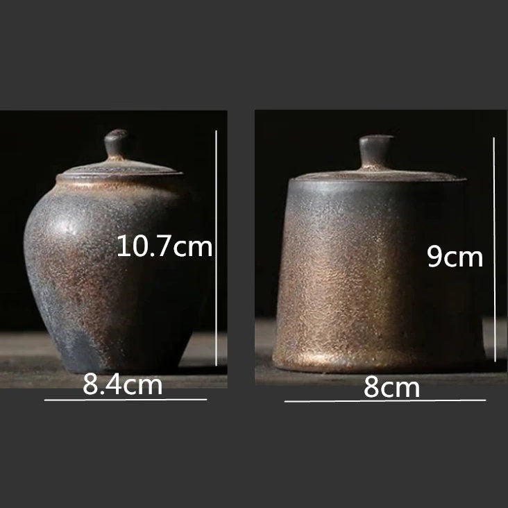 tea canister Gilt Ceramic Tea Caddy Small Stoneware Tea & Coffee Containers Jars - ACACUSS