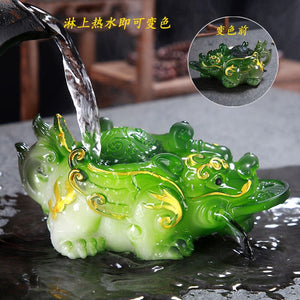 Tea Pet Ornament Rolling Water Spray Big Pixiu Tea Ceremony Tea Play Accessories Transfer Color Changing Tea Set Tea Tray acacuss