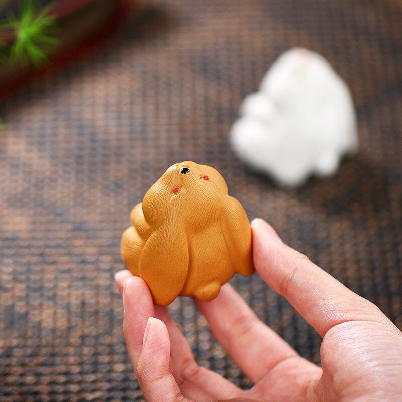 Tea Pet Zodiac Rabbit Tea Set Home Furnishings Sculpture Moon Rabbit Tea Accessories acacuss