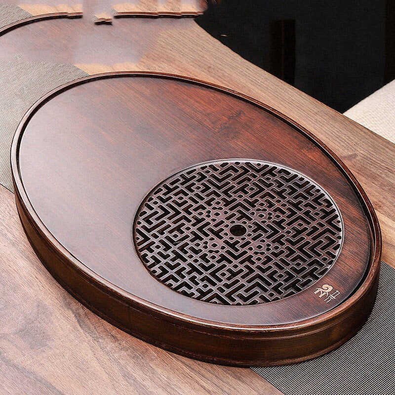 ACACUSS Tea Table Tray Drainage Tea | Drainage Bamboo tea tray square size | Tray Heavy Natural Bamboo | Gong Fu Serving Trays Accessories - ACACUSS
