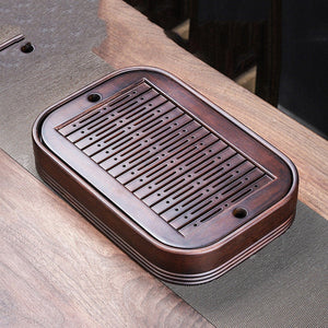 ACACUSS Tea Table Tray Drainage Tea | Drainage Bamboo tea tray square size | Tray Heavy Natural Bamboo | Gong Fu Serving Trays Accessories - ACACUSS