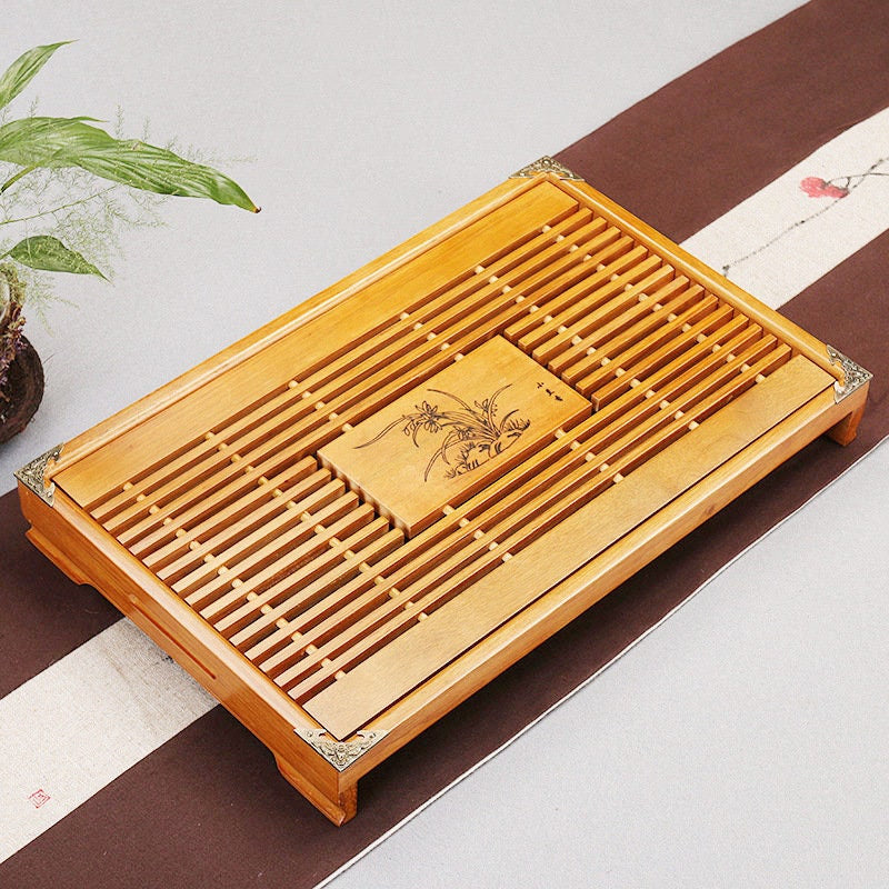 ACACUSS Wood Tea Tray Drainage Water Storage Kung Fu Tea Set Drawer Tea Board Table Chinese Tea Ceremony Tools Drawer Type Dual-purpose Wood - ACACUSS