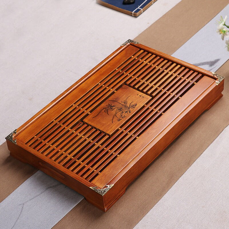 ACACUSS Wood Tea Tray Drainage Water Storage Kung Fu Tea Set Drawer Tea Board Table Chinese Tea Ceremony Tools Drawer Type Dual-purpose Wood - ACACUSS