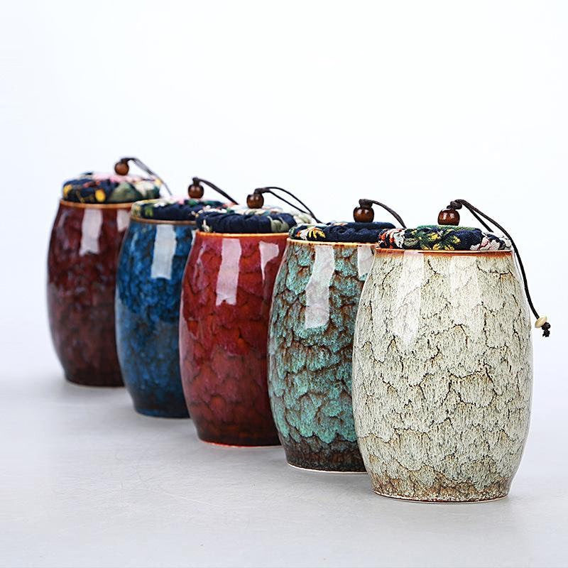 Ceramic Tea Container  |  Cans Canister |  Candy Can | Tea Ceremony Accessories 500 ML - ACACUSS