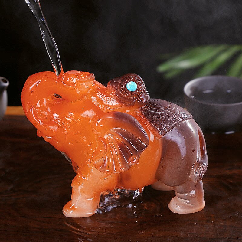 Tea set small ornaments tea pet color changing elephant ornaments creative decorative accessories resin Ruyi elephant ornaments acacuss