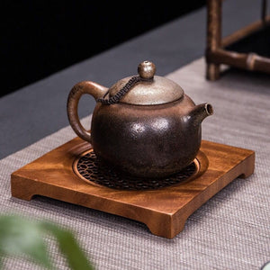Walnut Teapot Mat Household Pot Holder Coaster Tea Mat - Wooden Tea Tray Pot Holder - ACACUSS