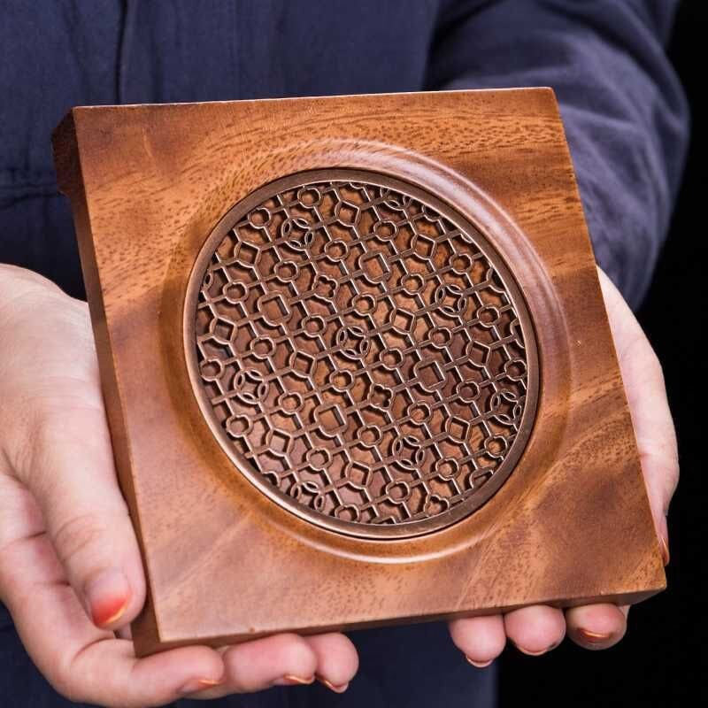Walnut Teapot Mat Household Pot Holder Coaster Tea Mat - Wooden Tea Tray Pot Holder - ACACUSS