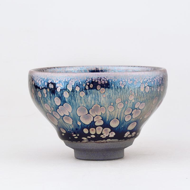 Tears Tenmoku Tea Cup Ceramic Tea Bowl Fired in Kiln Kungfu Teaware Chinese Traditional Cultural Heritage/Jian Zhan acacuss