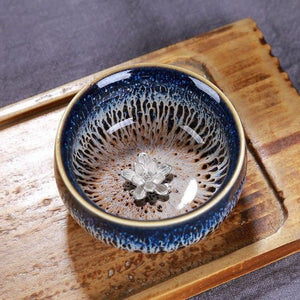 ACACUSS Jianzhan Teacup Jianyang Tianmu Glaze Inlaid Silver Oil Dripping Tea Bowl Inlaid Silver Tea Cup Whitebait Master Cup Kungfu Tea - ACACUSS