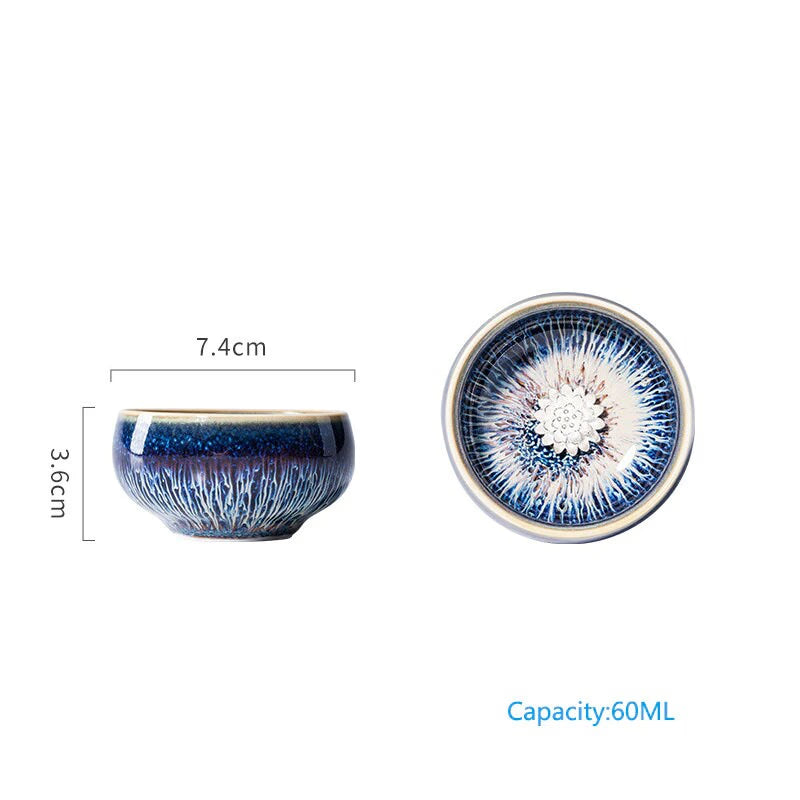 ACACUSS Jianzhan Teacup Jianyang Tianmu Glaze Inlaid Silver Oil Dripping Tea Bowl Inlaid Silver Tea Cup Whitebait Master Cup Kungfu Tea - ACACUSS