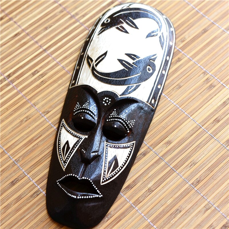 Thailand Woodcarving Mask Vintage Wall Decoration Gate Pendant Wall Decor For Bar Inn Southeast Asian Style Home Accessorie acacuss