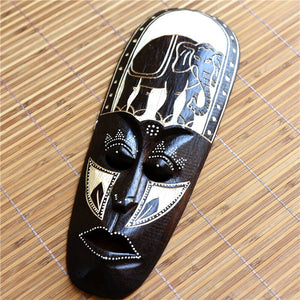 Thailand Woodcarving Mask Vintage Wall Decoration Gate Pendant Wall Decor For Bar Inn Southeast Asian Style Home Accessorie acacuss