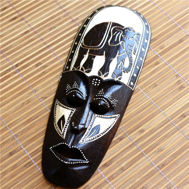 Thailand Woodcarving Mask Vintage Wall Decoration Gate Pendant Wall Decor For Bar Inn Southeast Asian Style Home Accessorie acacuss