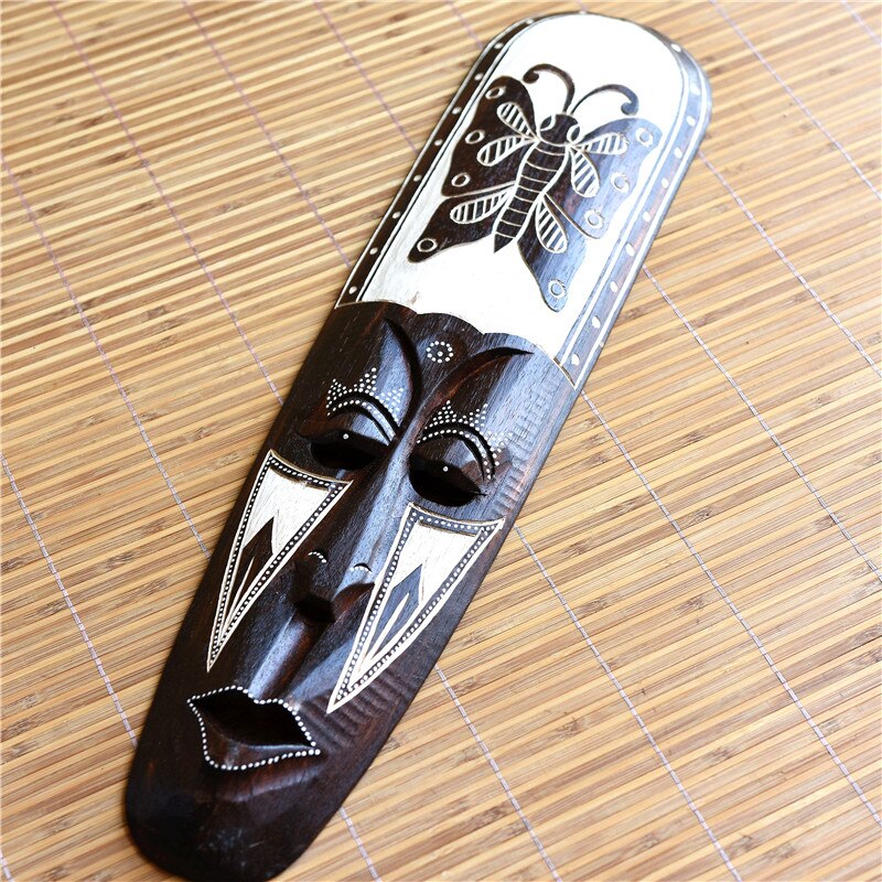 Thailand Woodcarving Mask Vintage Wall Decoration Gate Pendant Wall Decor For Bar Inn Southeast Asian Style Home Accessorie acacuss