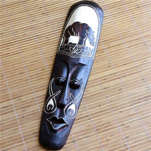 Thailand Woodcarving Mask Vintage Wall Decoration Gate Pendant Wall Decor For Bar Inn Southeast Asian Style Home Accessorie acacuss