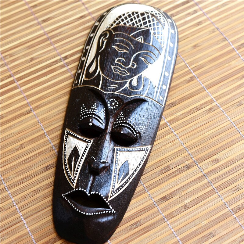 Thailand Woodcarving Mask Vintage Wall Decoration Gate Pendant Wall Decor For Bar Inn Southeast Asian Style Home Accessorie acacuss