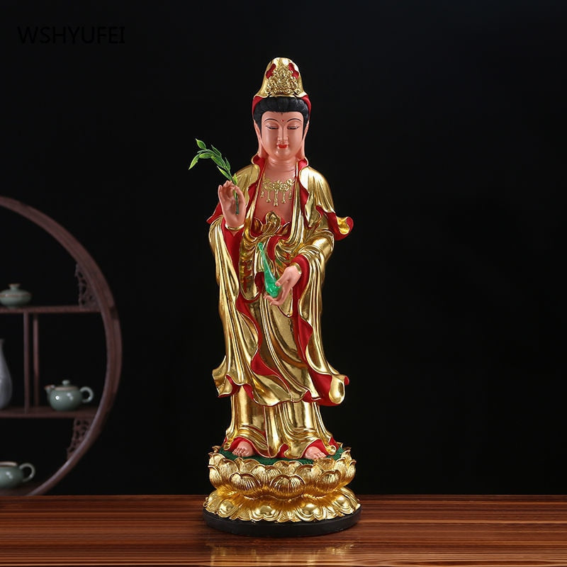 The Three Saints of the West Resin Buddha statue Amitabha Guanyin Great Potential Bodhisattva For home use Living room ornament acacuss