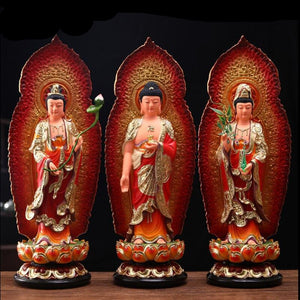 The Three Saints of the West Resin Buddha statue Amitabha Guanyin Great Potential Bodhisattva For home use Living room ornament acacuss