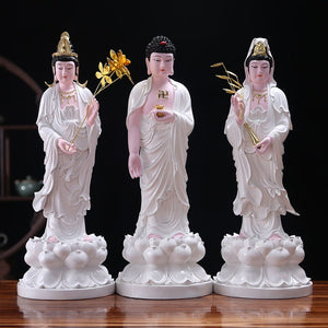 The Three Saints of the West Resin Buddha statue Amitabha Guanyin Great Potential Bodhisattva For home use Living room ornament acacuss