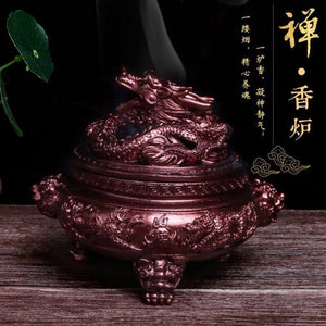 Three-Legged Dragon and Phoenix Incense Burner Resin Antique Incense Burner Home Supplies Decoration Home Decor acacuss